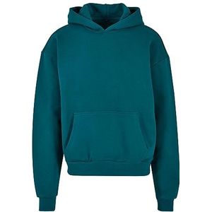 Build Your Brand Extra sterke katoenen hoodie voor heren, Retro groen