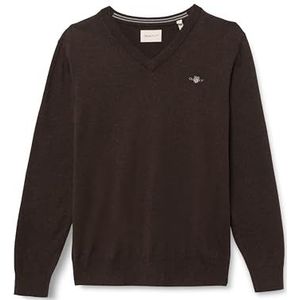 GANT Classic Cotton V-hals Sweatshirt voor heren, Donkergrijze mix