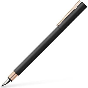 Faber-Castell 343101 - Neo Slim metalen pen, veerbreedte F, zwart met roségoud
