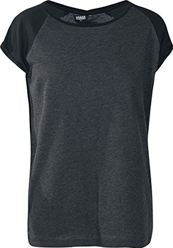 Urban Classics Raglan thee dames T-shirt (1 stuk), Koolstof/Zwart