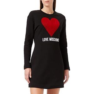 Love Moschino Dames lange mouwen panty met maxi-jurk hartvorm zwart, 42, zwart.