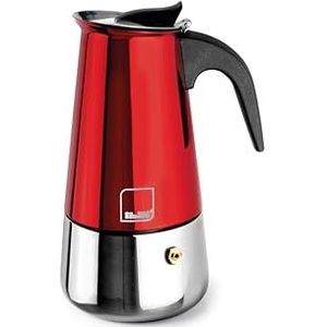 IBILI Moca Rosso Express koffiezetapparaat, 2 kopjes, 100 ml, roestvrij staal, geschikt voor inductie