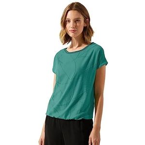 Street One T-shirt d'été pour femme avec taille élastique, Vert lagon, 36
