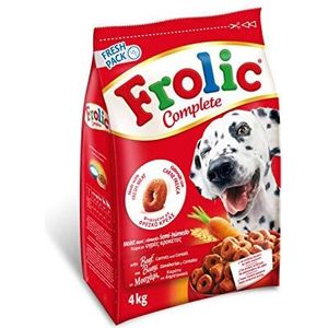 Frolic Halfvochtig droogvoer voor volwassen honden, rundvleessmaak, 4 kg (3 stuks)