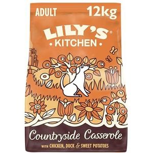 Lily's Kitchen Super Premium, graanvrij droogvoer voor volwassen honden | Hondenvoer met kip, eend en zoete aardappelen 12 kg