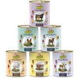 GranataPet Liebling's Mahlzeit Multipack 1, 6 x 800 g, nat hondenvoer, in testpakket, graanvrij volvoer, hondenvoer met hoog vleesgehalte en oliën