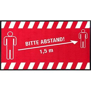 Novus Waarschuwingsbord ""Afstand tussen 1,5 m"" (liggend formaat 150 x 85 cm) rood met wit opschrift