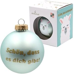 Dekohelden24 Kerstbal met lama, motief ""Schön, DASS ES Dich Gibt"", afmetingen: ca. 8 cm.