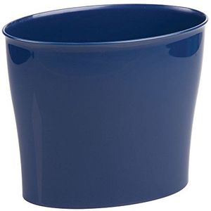 iDesign 94034EU afvalemmer voor badkamer, slaapkamer, kantoor, kunststof, marineblauw, 29,2 x 17,2 x 25,4 cm