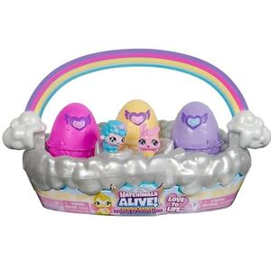 Hatchimals Alive - Mand met 6 eieren + accessoires – eiermand 6 figuren om te verzamelen en 4 accessoires – om met water te maken – figuur – eenvoudig transport – speelgoed voor kinderen vanaf 5 jaar