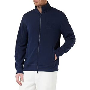 Armani Exchange Logo Broderie Sur La Partie, Fermeture À Glissière Et Poches Avant Cardigan Sweat-shirt Homme, bleu marine, XS