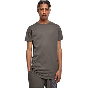 Urban Classics Shaped Long Tee heren Longline T-shirt met korte mouwen en ronde hals, 100% jersey katoen, Darkshadow., XL