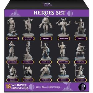 Wildspire 15 helden en NPC's figuren voor DND D&D miniaturen en Dungeon en Dragons Minis DND miniaturen voor ongeverfd DND rollenspel rollenspel bulk rollenspel