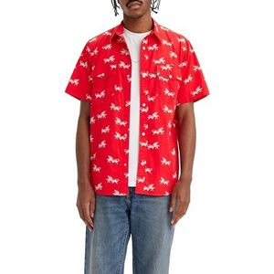 Levi's Ss Relaxed Fit Western Shirt Heren (1 stuk), Cowboy Convo High Risk Red