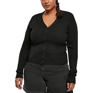 Urban Classics Dames Rib Knit Cardigan dames lichte jas gebreide jas verkrijgbaar in 5 kleuren maten XS-5XL, zwart.