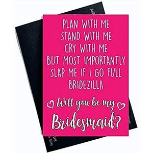 PC450 wenskaart voor bruidsmeisjes, met opschrift ""Will You Be My Bridesmaid