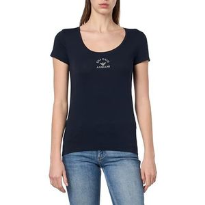 Emporio Armani Studs Stretch Cotton Loungewear T-shirt voor dames, Navy Blauw