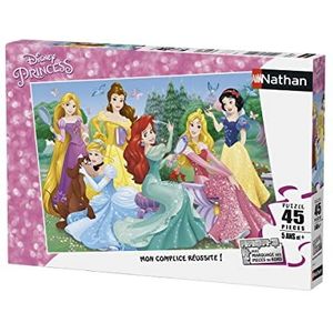 Nathan - Kinderpuzzel – puzzel 45 p – ontmoeting met de Disney-prinsessen – vanaf 5 jaar – 86537