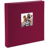 Goldbuch Bella Vista fotoalbum met uitsparing, 25 x 25 cm, 60 witte pagina's met registers, Glassine, linnen, bordeaux, 24892
