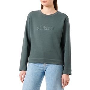 s.Oliver Dames sweatshirt met logo print groen 40 groen 42, Groen