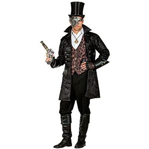Widmann - Kostuum mantel in lederlook voor meerdere figuren, steampunk, piraten, themafeest, carnaval