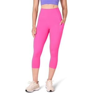 Amazon Essentials Legging capri taille haute Active Sculpt avec poches pour femme (disponible en grande taille), rose fluo, taille XS