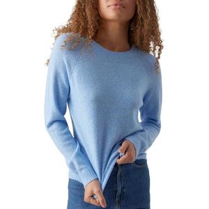 Vero Moda Vmdoffy Ls O-hals blouse Ga Noos sweater voor dames, Kleine blauwe jongen, Detail: Melange