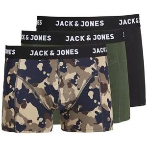 JACK & JONES Jacjames Trunks Boxershorts voor heren, 3 stuks, Mountain View/Pack: zwart - marineblauwe blazer