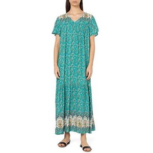 TOORE Robe d'été pour femme avec imprimé floral 15926559-TO01, turquoise multicolore, XL, Robe d'été avec imprimé floral, XL