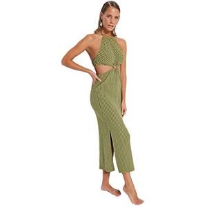 Trendyol Women's Smock Regular fit Knit Dress, Vert, L