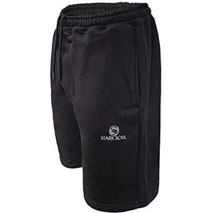 STARK SOUL® Heren korte broek bermuda shorts katoen maten S M L XL XXL, zwart.