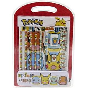 Pokémon schrijfwarenset, schrijfmateriaal, tekenetui, schoolmateriaal, potloden, Pikachu, meerkleurig, officieel product (CyP Brands)