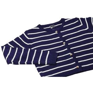 Dreimaster Maritim Petit pull en tricot parfumé pour femme Bleu marine à rayures Taille XS/S, Rayures blanches marines, XS