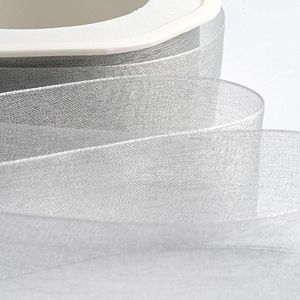 Italian Options Organza lint, 38 mm x 20 m, zilverkleurig