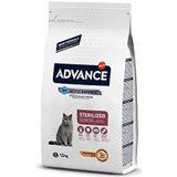 ADVANCE Gesteriliseerd droog voer voor katten, gesteriliseerd, senior, met kip en gerst, 1,5 kg