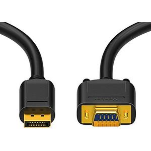 HDSupply DC075-050 DisplayPort/VGA (DisplayPort Macho - VGA Mako), Contacttos dorados, 5,00 m, Negro