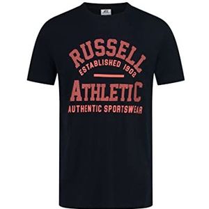 RUSSELL ATHLETIC Script-s/S Crewneck T-shirt heren, Navy Blauw