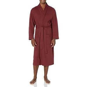 Amazon Essentials Lichte badjas met wafel voor heren (verkrijgbaar in grote maten), rijk bordeaux, XL-XXL