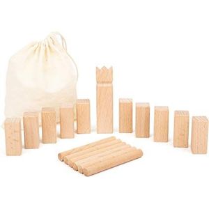 Small Foot Mini-Kubb Viking Game - Houten werpspel voor kinderen vanaf 4 jaar - 2-6 spelers - Inclusief opbergzak