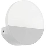 EGLO Metrass 1 Led-wandlamp, 1-lichts, moderne, ronde wandlamp voor binnen, van aluminium en gesatineerde kunststof in wit, voor woonkamer of hal, warmwit
