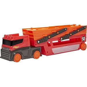 Hot Wheels Mega Transporter, vrachtwagen voor het vervoer van maximaal 50 kleine auto's, gesloten verpakking, kinderspeelgoed, GWT37