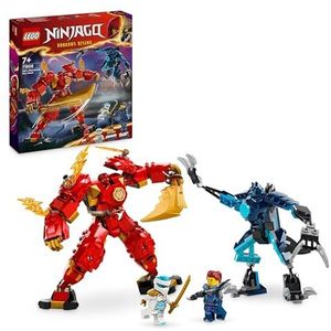 LEGO NINJAGO De elementaire robot van het Kai-vuur, ninja-speelgoed voor kinderen met rood figuur, personaliseerbaar, plus minifiguren Kai en Zane, cadeau voor jongens en meisjes vanaf 7 jaar 71808