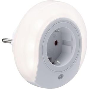 Paulmann Esby 92494 Led-nachtlampje, rond, 0,2 W, met schemersensor, wit, kunststof, 3000 K, warmwit