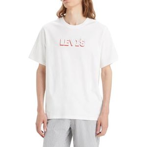 Levi's Ss Relaxed Fit T-shirt voor heren, Headline Drop Shadow White+