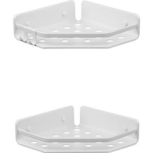 TATAY Panier d'angle de la collection Serenity, pack de deux unités, en aluminium, couleur blanche, dimensions 20 x 12 x 20 cm
