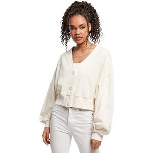 Urban Classics Korte cardigan voor dames van biologische badstof, wit zand