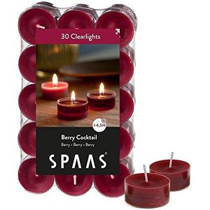 SPAAS Berry Cocktail 30 Clearlights geur-theelichtjes transparant ± 4,5 uur