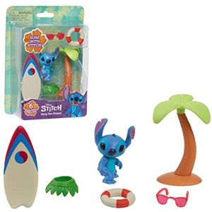 GIOCHI PREZIOSI Stitch, surfset, met 1 figuur en accessoires rond het surfen, speelgoed voor kinderen vanaf 3 jaar, TTC20