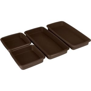 Lurch FlexiForm 85043 ovenschaal FlexiForm 4-delige set van hoogwaardig platina-siliconen, 11 x 11 x 3 cm en 11 x 24 x 3 cm, bruin