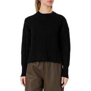 Pinko Breton Viscose Stretch Shirt Henley dames, Z99_Noir Limousine